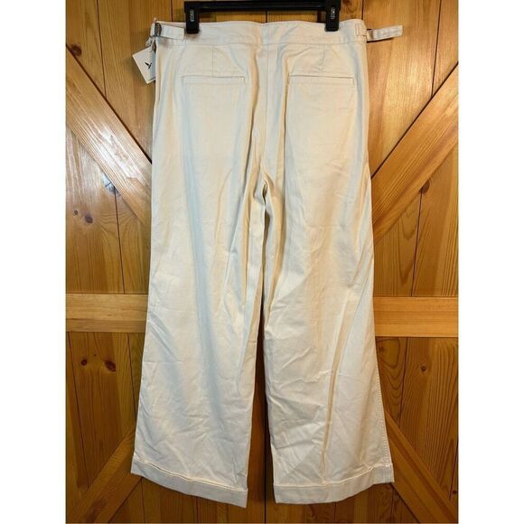 LL Bean Womens Pants Womens 12 Cream Wide Leg NWT (0419) - Picture 4 of 7